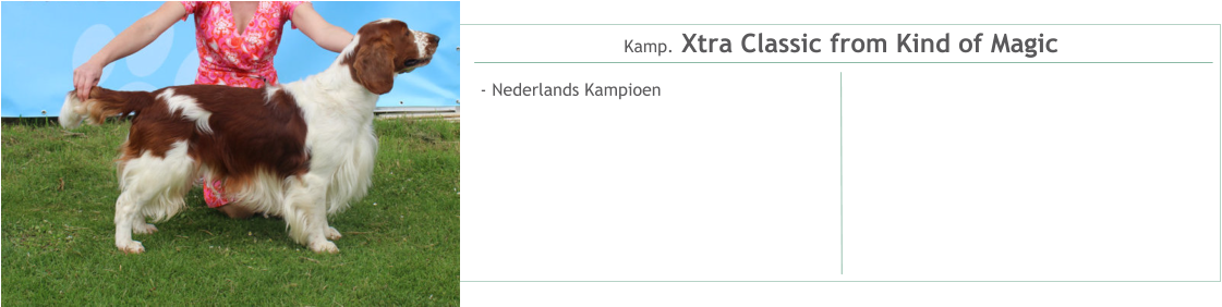 Kamp. Xtra Classic from Kind of Magic - Nederlands Kampioen